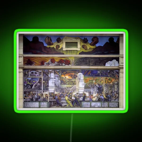 Diego Rivera Famous Paintings RGB Neon Sign