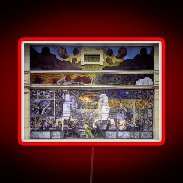 Diego Rivera Famous Paintings RGB Neon Sign