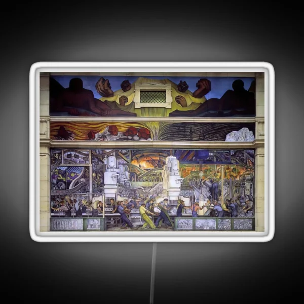 Diego Rivera Famous Paintings RGB Neon Sign