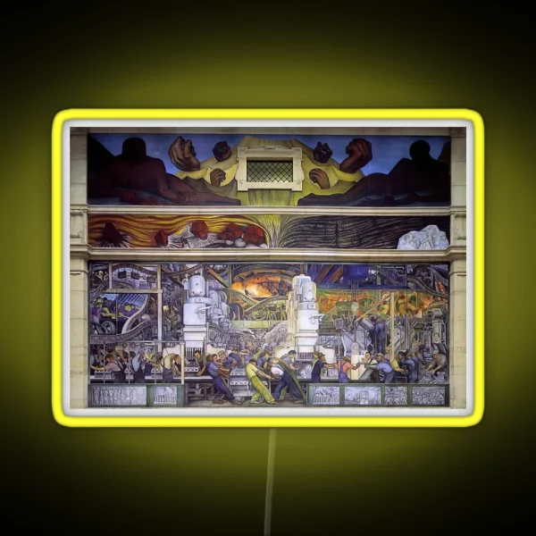 Diego Rivera Famous Paintings RGB Neon Sign