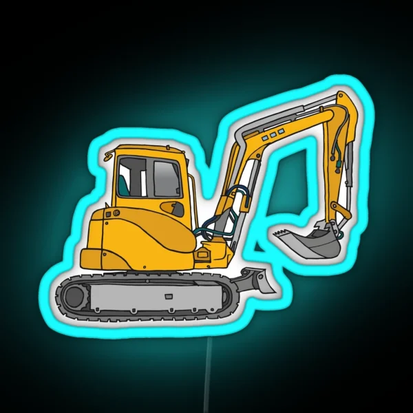 Digger Excavator RGB Neon Sign