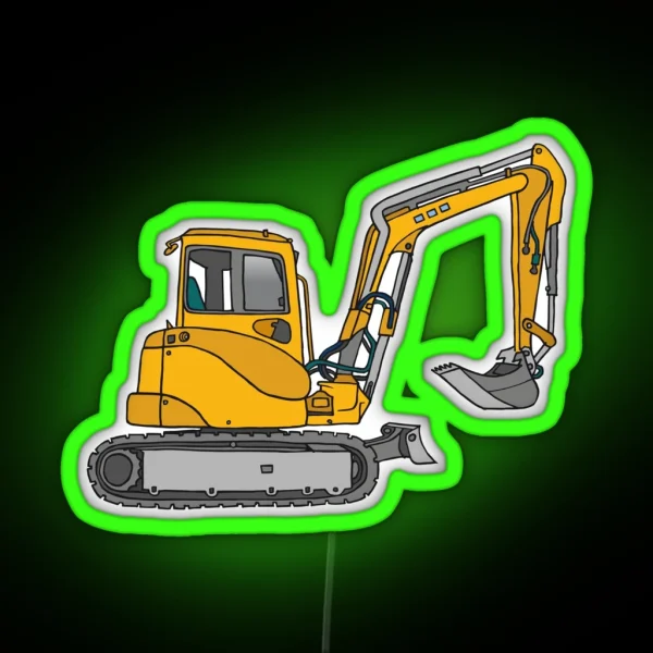 Digger Excavator RGB Neon Sign