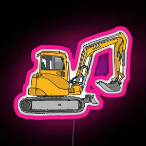 Digger Excavator RGB Neon Sign