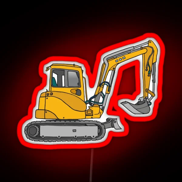 Digger Excavator RGB Neon Sign