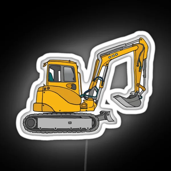 Digger Excavator RGB Neon Sign