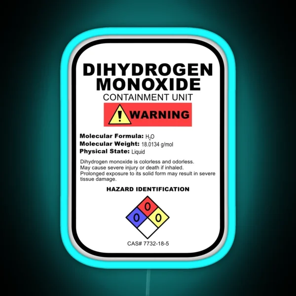 Dihydrogen Monoxide RGB Neon Sign