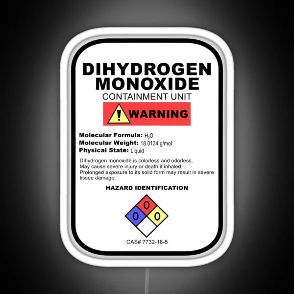 Dihydrogen Monoxide RGB Neon Sign