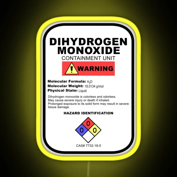 Dihydrogen Monoxide RGB Neon Sign
