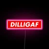 RGB LED Neon Sign with Dilligaf Statement Illuminated Art Display