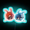 Glowing Genshin Impact characters Diluc and Kaeya RGB neon decoration