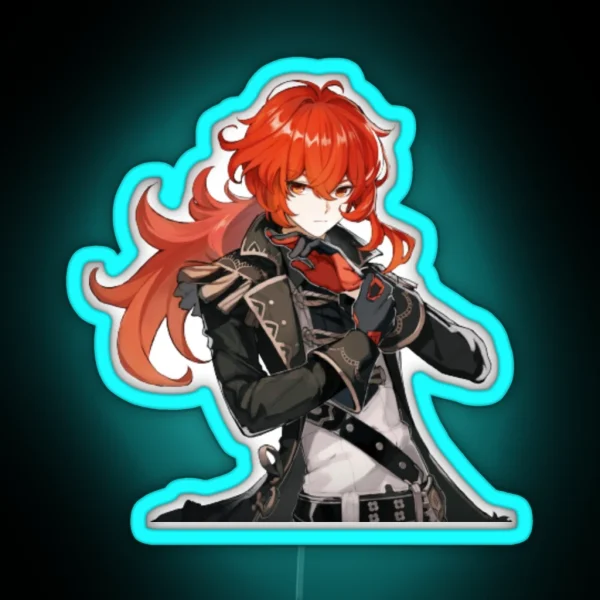 Diluc Formal Genshin Impact RGB Neon Sign