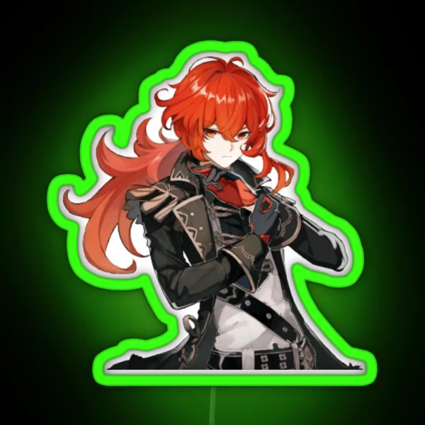 Diluc Formal Genshin Impact RGB Neon Sign