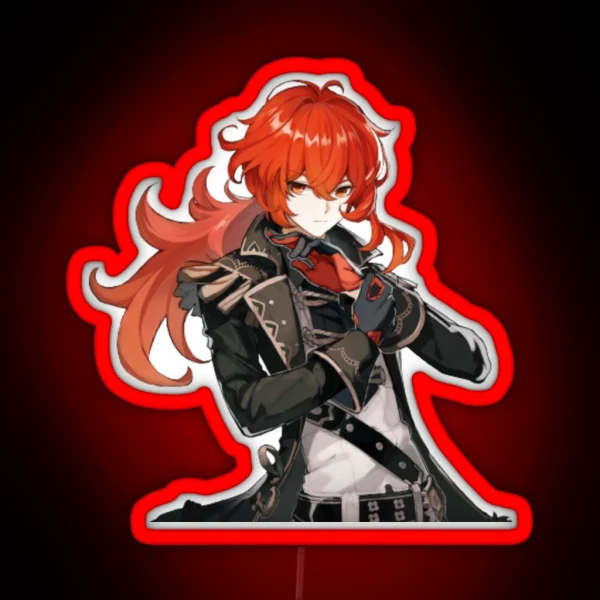 Diluc Formal Genshin Impact RGB Neon Sign