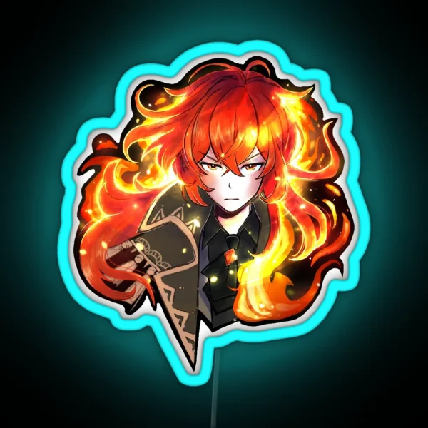 Diluc Genshin Impact RGB Neon Sign