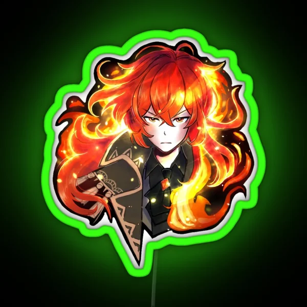 Diluc Genshin Impact RGB Neon Sign