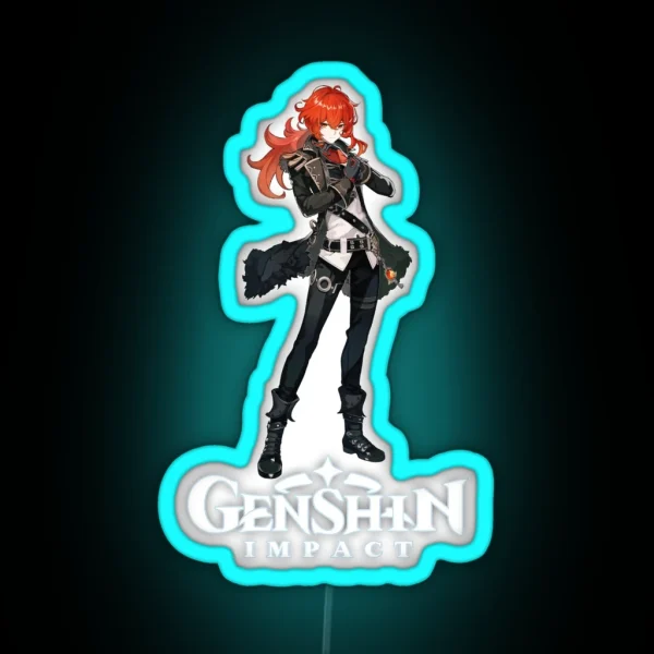 Diluc Genshin Impact RGB Neon Sign