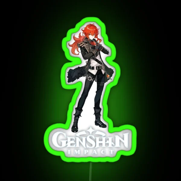 Diluc Genshin Impact RGB Neon Sign