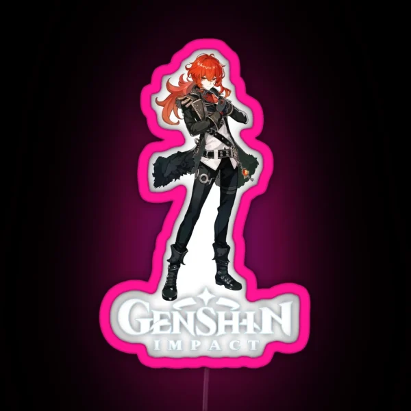 Diluc Genshin Impact RGB Neon Sign