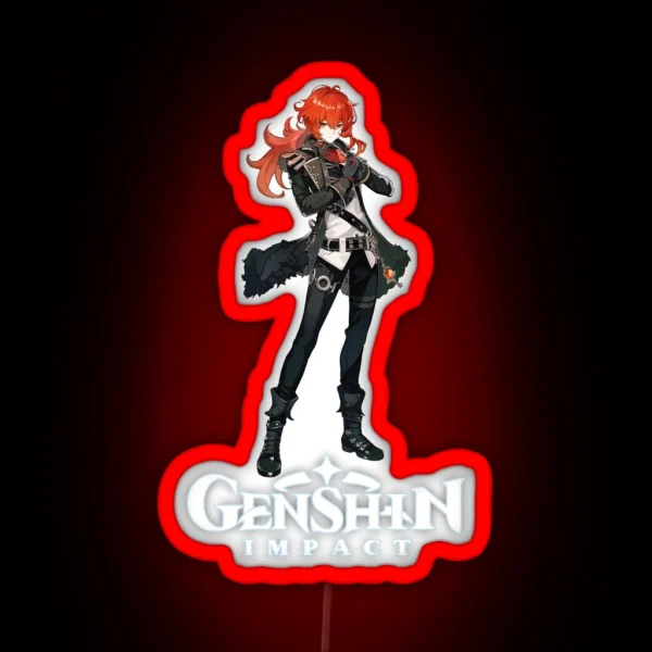 Diluc Genshin Impact RGB Neon Sign