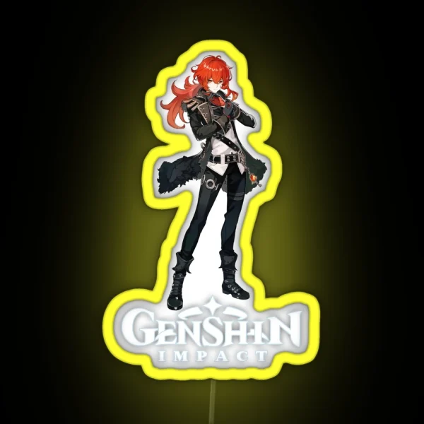 Diluc Genshin Impact RGB Neon Sign