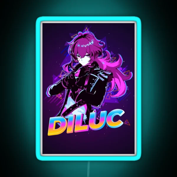 Diluc Genshin Impact RGB Neon Sign