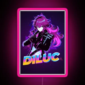 Diluc Genshin Impact RGB Neon Sign