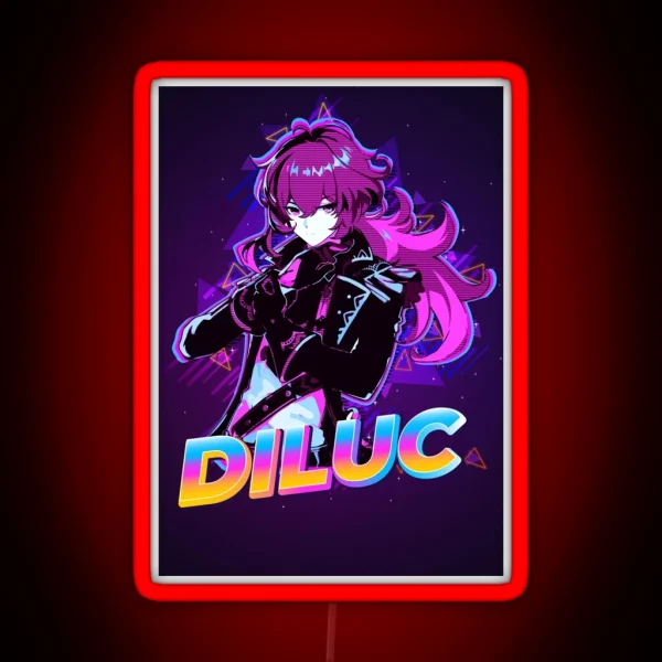 Diluc Genshin Impact RGB Neon Sign