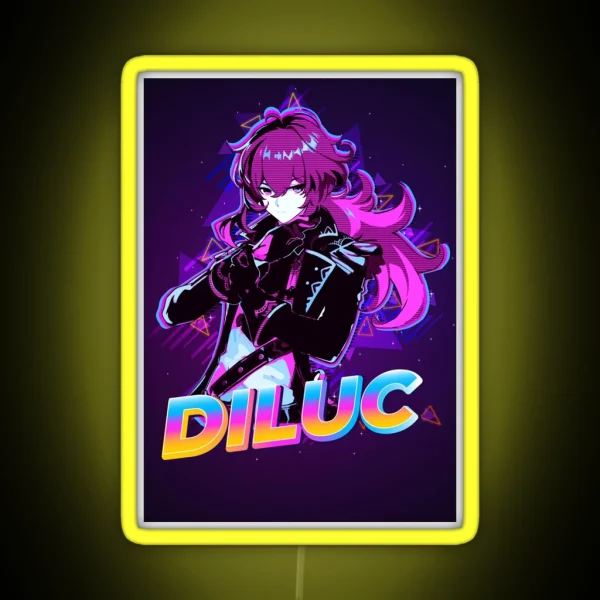 Diluc Genshin Impact RGB Neon Sign