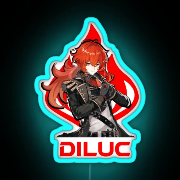 Diluc Genshin Impact RGB Neon Sign
