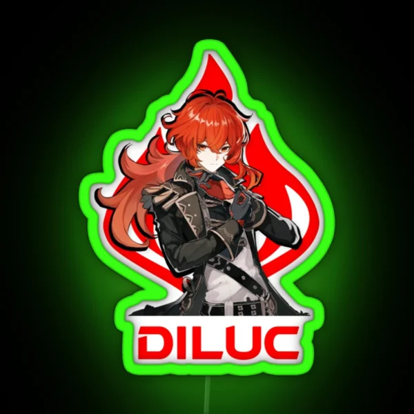 Diluc Genshin Impact RGB Neon Sign