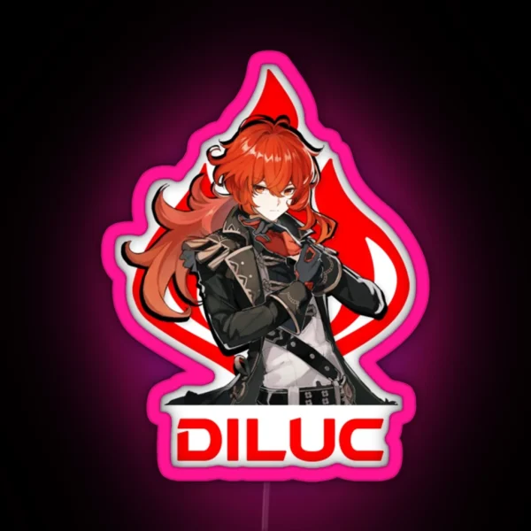 Diluc Genshin Impact RGB Neon Sign