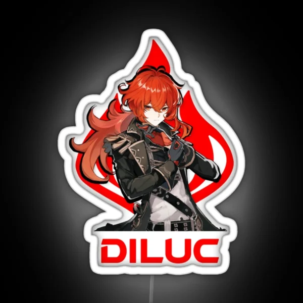 Diluc Genshin Impact RGB Neon Sign