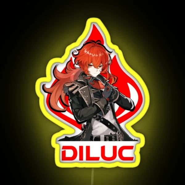 Diluc Genshin Impact RGB Neon Sign