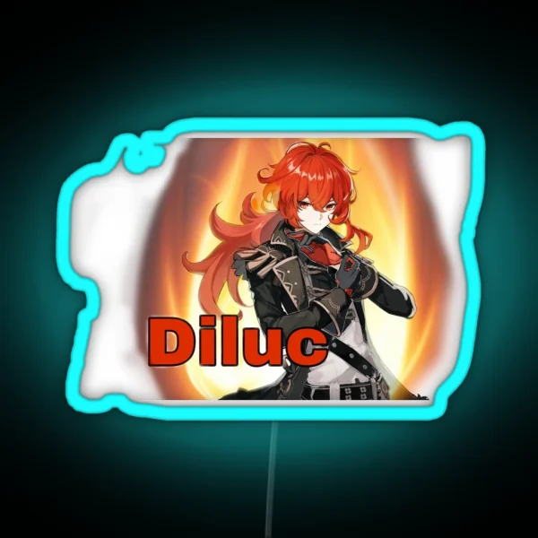 Diluc Genshin Impact RGB Neon Sign
