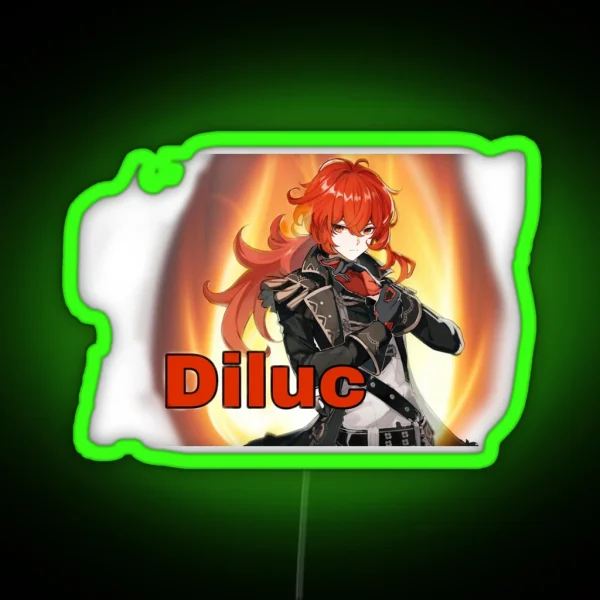 Diluc Genshin Impact RGB Neon Sign