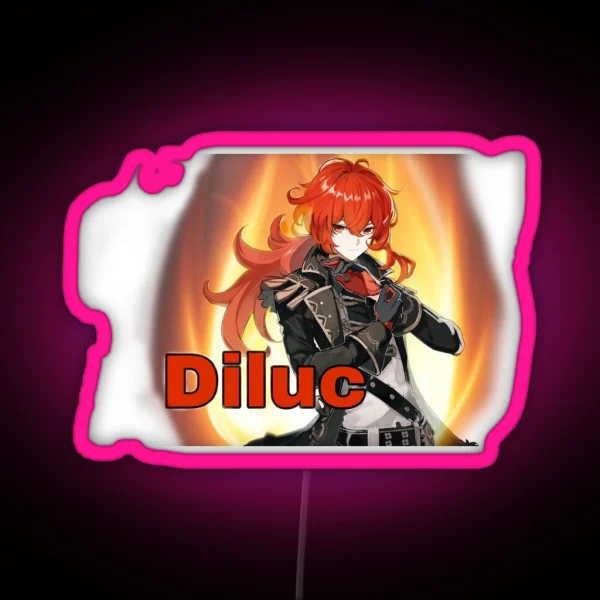 Diluc Genshin Impact RGB Neon Sign
