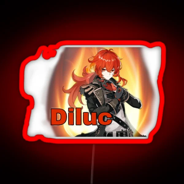 Diluc Genshin Impact RGB Neon Sign