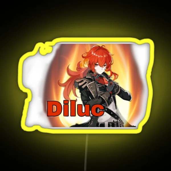 Diluc Genshin Impact RGB Neon Sign