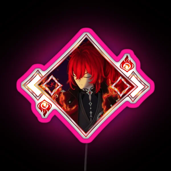 Diluc Genshin Impact RGB Neon Sign