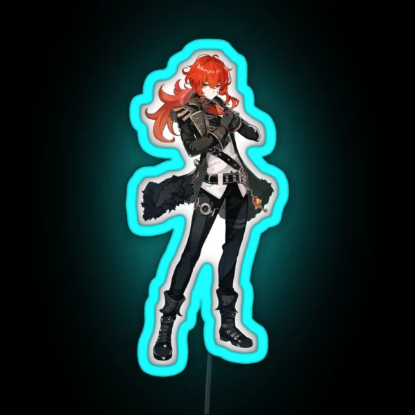 Diluc Genshin Impact RGB Neon Sign