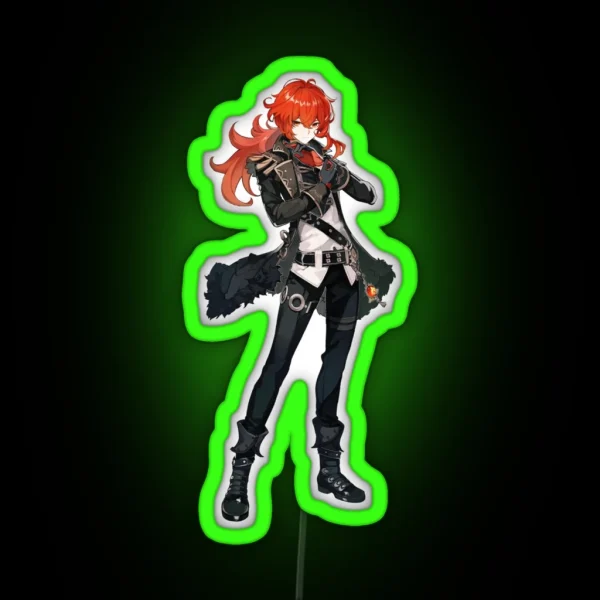 Diluc Genshin Impact RGB Neon Sign