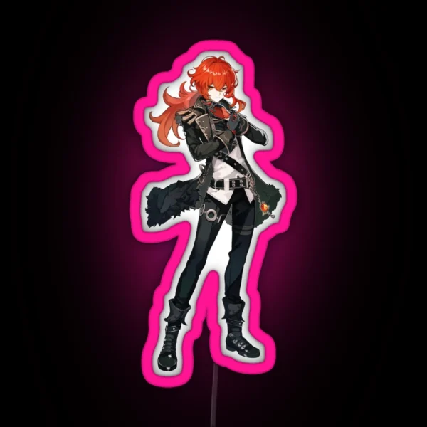 Diluc Genshin Impact RGB Neon Sign