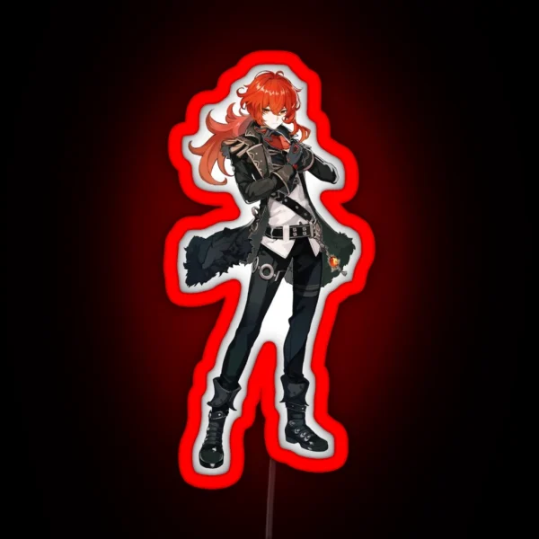 Diluc Genshin Impact RGB Neon Sign
