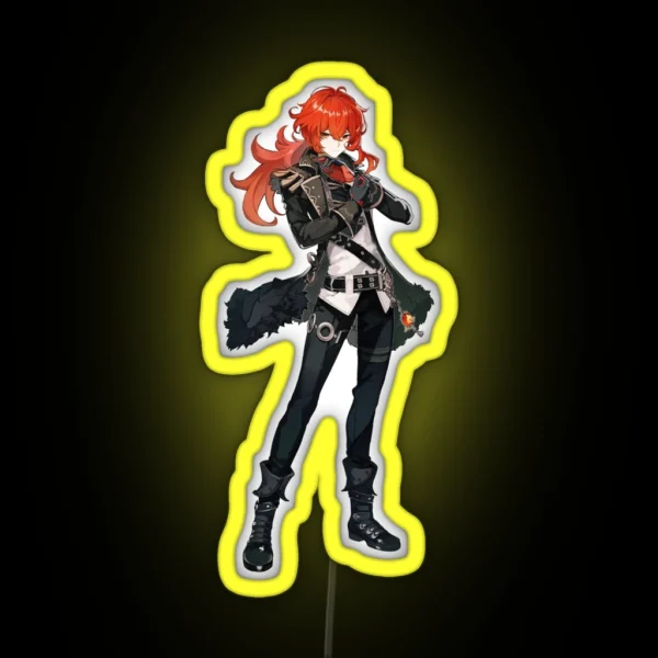 Diluc Genshin Impact RGB Neon Sign