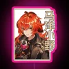 Diluc Ragnvindr Chibi in vibrant RGB neon glow, Genshin impact