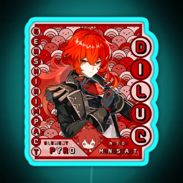 Diluc Ledgenshin Impact Diluc RGB Neon Sign