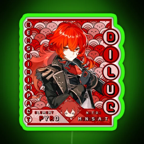 Diluc Ledgenshin Impact Diluc RGB Neon Sign