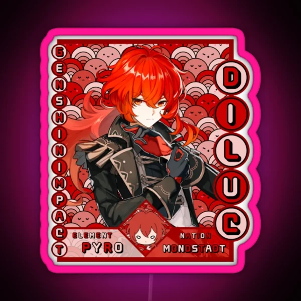 Diluc Ledgenshin Impact Diluc RGB Neon Sign
