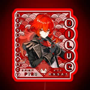 Diluc Ledgenshin Impact Diluc RGB Neon Sign