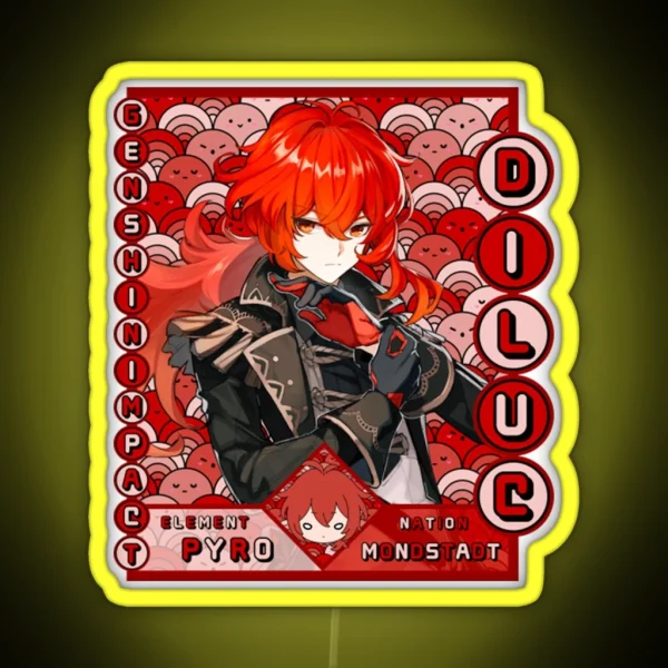 Diluc Ledgenshin Impact Diluc RGB Neon Sign